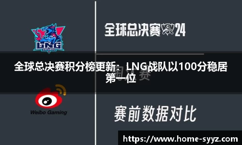 全球总决赛积分榜更新：LNG战队以100分稳居第一位